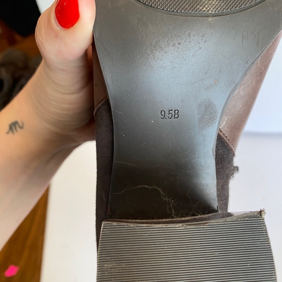 Lauren Ralph Lauren Brown Gersha Suede Leather Ankle Boot Buckle - Picture 6 of 8